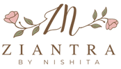 Ziantra by Nishita logo with floral elements on a white background