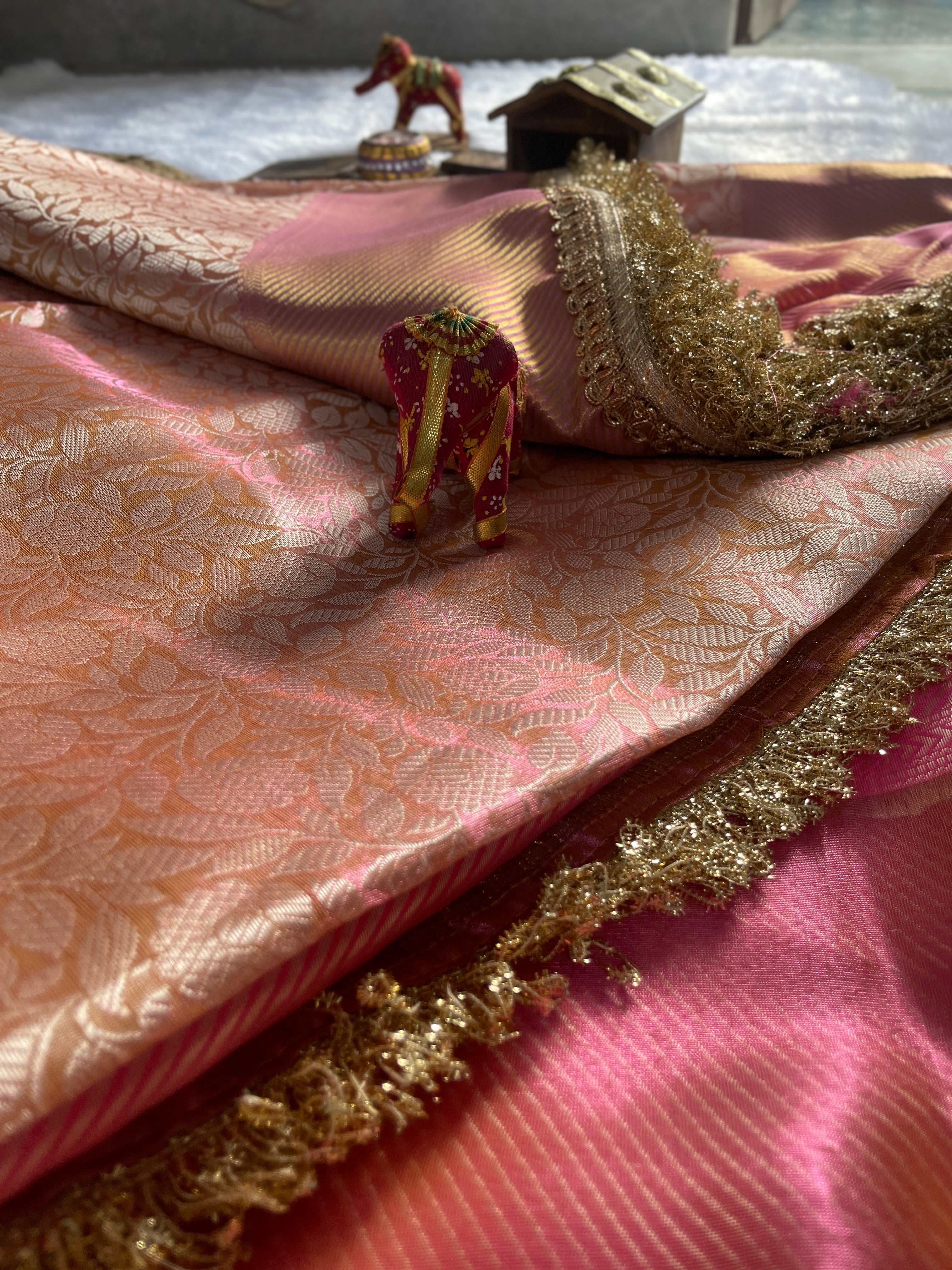 Pink Ombre -Banarasi Silk Saree