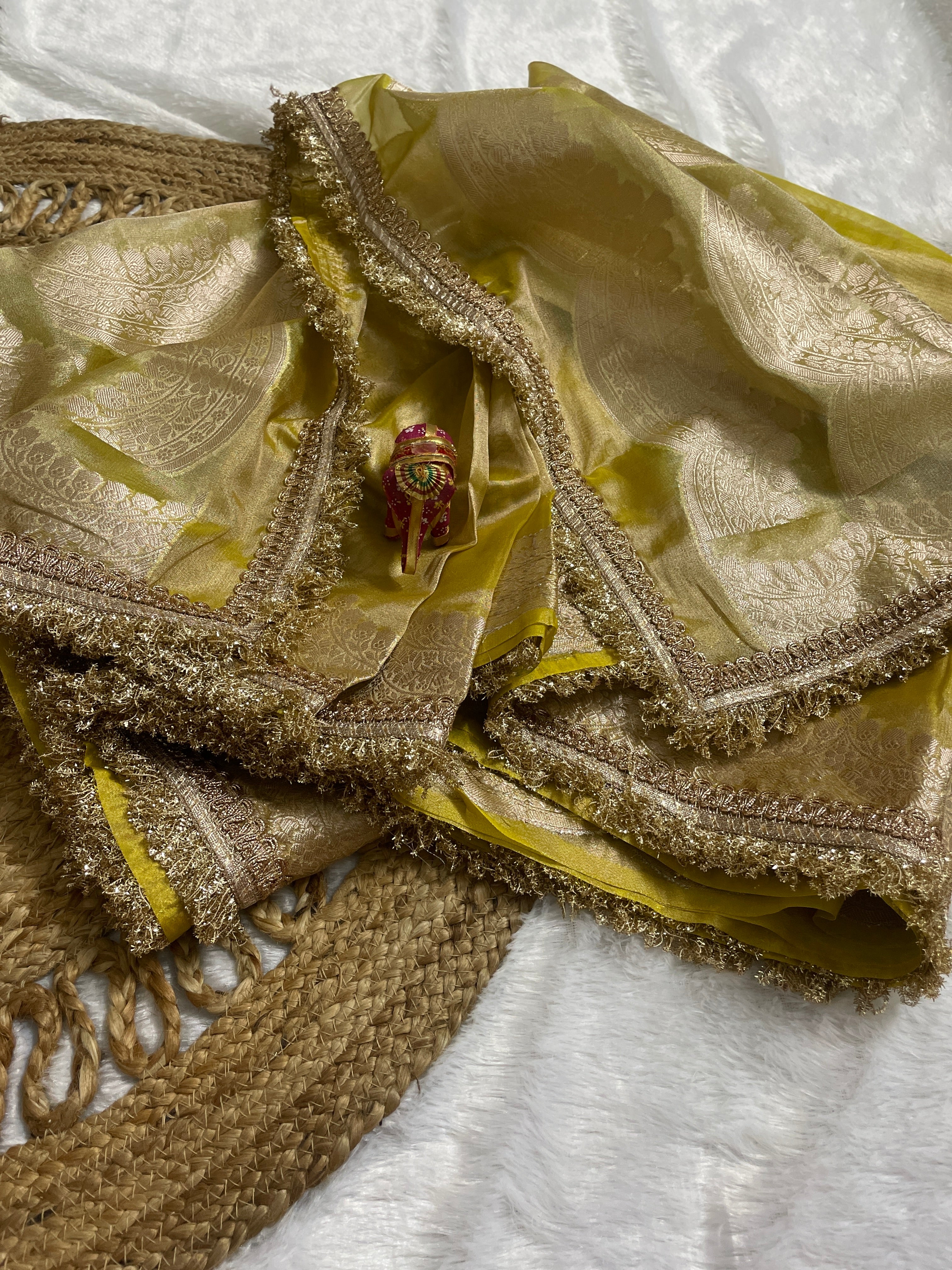 Yellow Gold- Banarasi Tissue Silk Saree