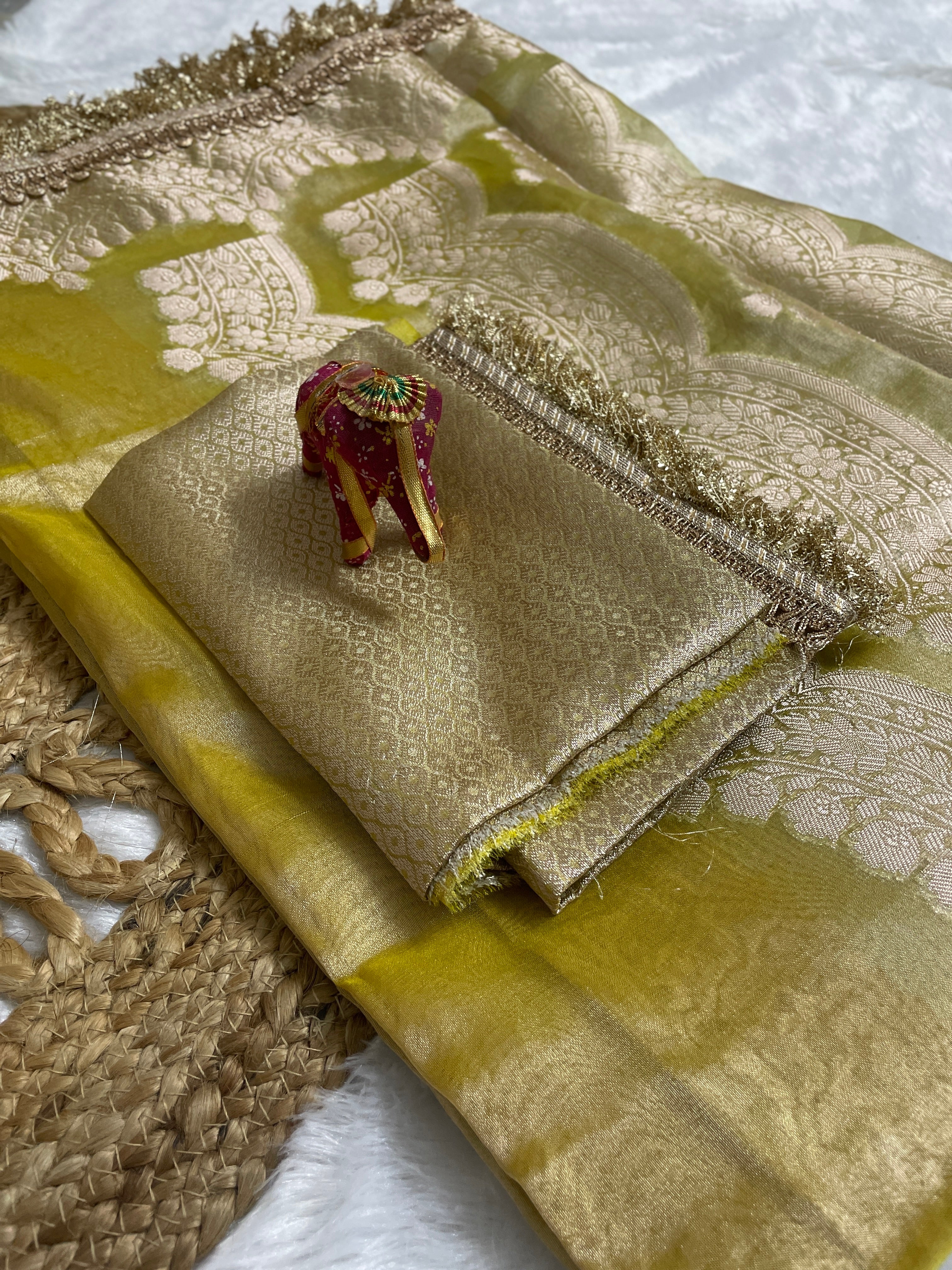 Yellow Gold- Banarasi Tissue Silk Saree